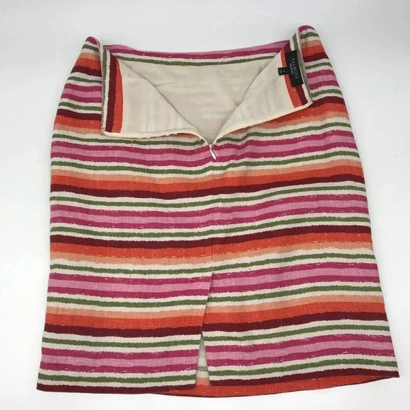 Talbots‎ 100% Linen Striped Pencil Skirt Size 4 Multi Colored - Picture 4 of 11